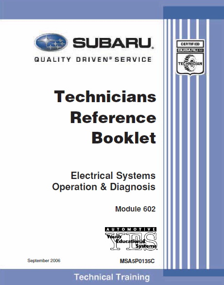 2006 SUBARU Electrical Systems